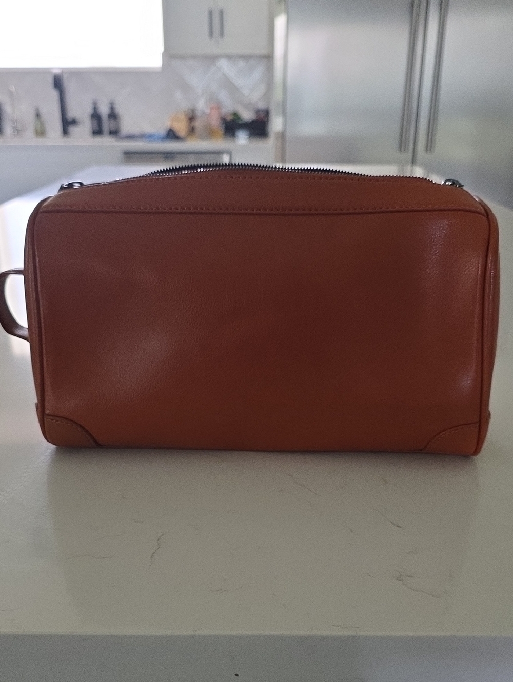Leather Travel Dopp Kit - Brown